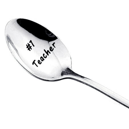 

Farfi Spoon Lightweight Letter Printed Stainless Steel Stainless Steel Dessert Scoop for Canteen (Type 5)