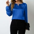 thumbnail image 3 of Silk Like Satin Women's Long Sleeve Casual Blouse Elegant And Stylish Top For Every Occasion Button down Shirts for Women plus Size Active Wear T Shirts for Women Plain T Shirt Women Long Sleeve, 3 of 5