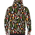 thumbnail image 7 of Kdxio Mushrooms Print Mens Casual Hooded Collar Drawstring Hoodies Pullover Sweatshirts Casual Long Sleeve Shirts-Large, 7 of 7