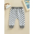thumbnail image 5 of Qmyliery Toddler’s Casual Long Pants Fashion Checkerboard Printed Tie-up Mid-waist Trousers with Pockets,0-3 Years, 5 of 7