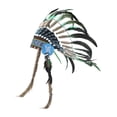 thumbnail image 1 of Diadema con plumas indias, sombrero de jefe para fiesta de Halloween y carnaval, 1 of 8