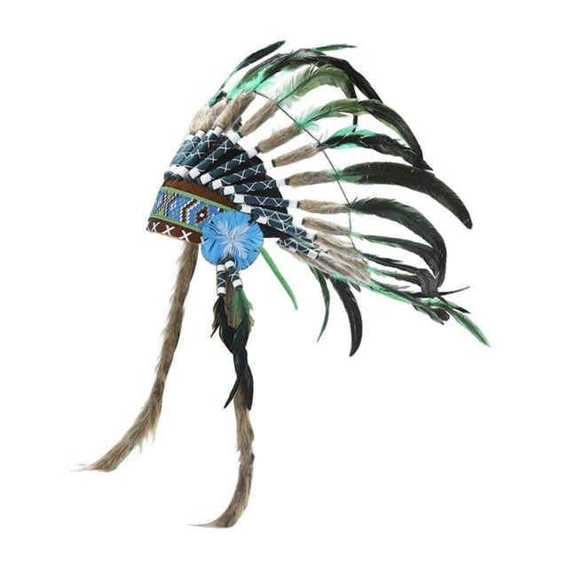 de plumas de inspiración india para espectáculos, bailes y festivales de Halloween.