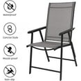 thumbnail image 6 of XgoodX Upgraded Version Single 1 Folding Chairs with Arms, Portable Patio Chairs for Outdoor & Indoor, Sling Back Chairs for Lawn, Pool, Courtyard, Balcony & Garden (Grey), 6 of 8