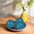 thumbnail image 2 of Hiziwimi 3Pcs 8cm/3.15inch Blue Mosaic Decoration Ball Set Centerpiece Balls Gradient Mosaic Glass Solid Ball , for Centerpiece Bowls, Vases, Tables, Wedding, Party Thanksgiving Christmas Decoration, 2 of 5