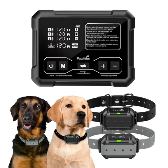 Pawious Wireless Dog Fence - 2 Dog Set, High Precision Containment System for Up to 5 Acres