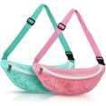 thumbnail image 6 of Elainilye Mesh Beach Bag, Clear Pack Stadium Approved, Transparent Waist Bag for Women,Fashion Belt Bag for Festival Travel Beach Concerts Sporting Event, Green, 6 of 6