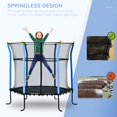 thumbnail image 3 of 63" Indoor Trampoline with Enclosure Net - Blue Steel Frame Bouncer | Safe & Lightweight Jumping Fun for Home Playroom Use, 3 of 7