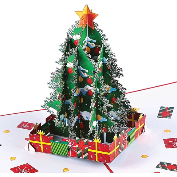 IOYOUNOW Christmas Pop Up Cards - Beautiful Christmas Tree Design Perfect for Kids & Adults - Christmas Card for the Happy Occasion – 5 x 7 Inches