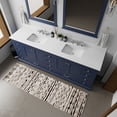 thumbnail image 5 of 84 In. W X 22 D Navy Blue Vanity With Marble Top And Included Faucet - Soft Close, 14 Drawers & 2 Cabinets For Storage Double Bath 84in. 22in. Cultured Countertop Cabinets, Drawers, Close Area, 5 of 6