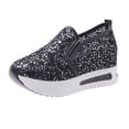 thumbnail image 2 of Mostsola Platform Sneakers for Women Slip on Loafers Glitter Sequin Mesh Tennis Shoes Walking Shoes, 2 of 9