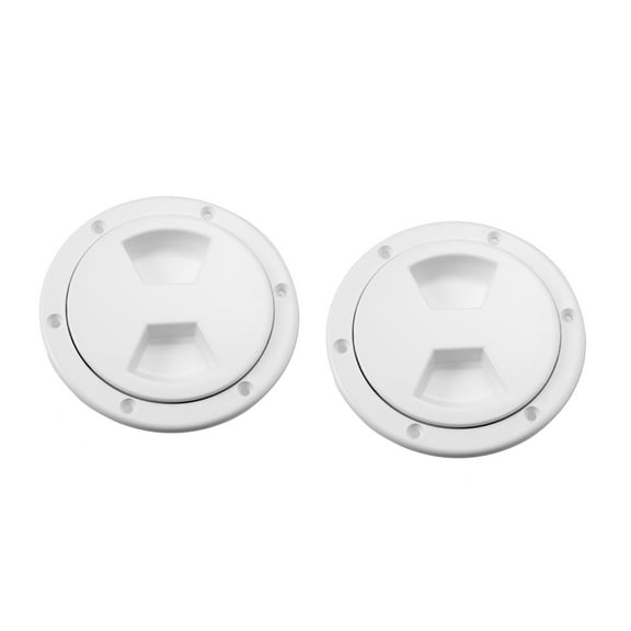 2pcs 4" Boat Inspection Deck Plate Hatch Marine Round Inspection Hatch Deck Plate W/ Detachable Cover Water Tight White
