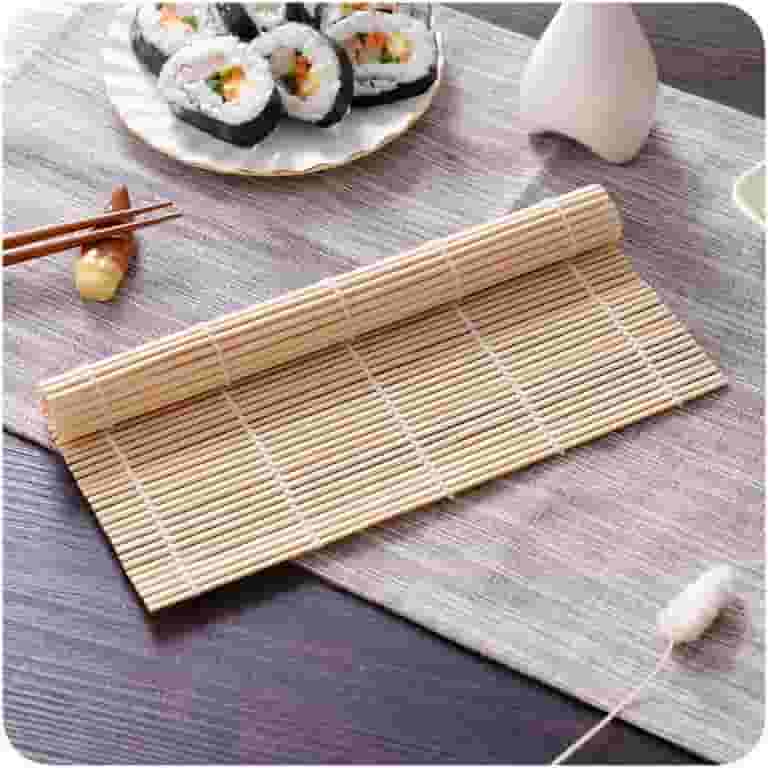 Sushi Rolling Mat Non-Stick Bamboo DIY Sushi Maker Tool | Flexible Rice Roller Home Kitchen Maki Gimbap Rolling Accessory 24x24cm Easy Clean Sushi Kit Sushi Rolling Mat Non-Stick Bamboo DIY Sushi Maker Tool | Flexible Rice Roller Home Kitchen Maki Gimbap Rolling Accessory 24x24cm Easy Clean Sushi Kit