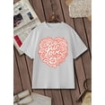 thumbnail image 2 of Women'S Summer Casual T-Shirt Fashion Valentine'S Day Romantic Love Cartoon Cute Doodle Heart Flowers Print Short Sleeve Round-Neck Slm Fit Tops Streetwear, 2 of 7