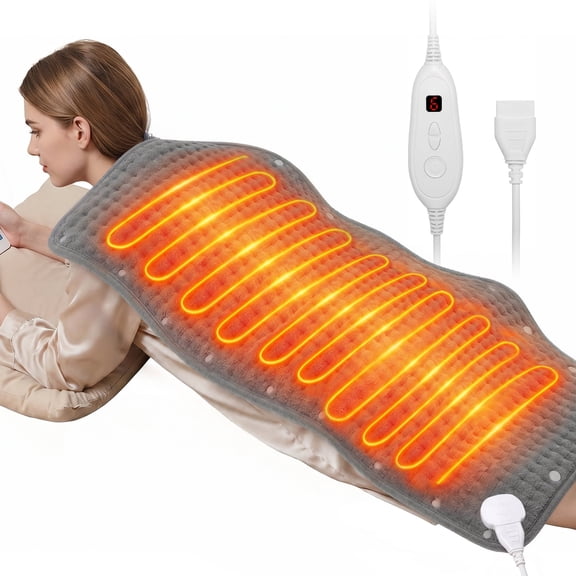 XXX-Large Heating Pad for Fast Relief fatigue, Sable [40'' x 20''] Ultra Soft Electric Heating Pad with 6 Heat Settings, Auto Off, Moist & Dry Heat Therapy for Neck Back Shoulder Relief and Cramps