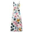 thumbnail image 4 of bnaln Summer Dresses Women Casual Sleeveless Maxi Dress Cute Floral Printed Dresses Oversized V Neck Spaghetti Strap Camis Dress Elegant Prom Party Dresses Wedding Guest Dress, 4 of 5