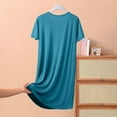 thumbnail image 4 of Plus Size Night Gowns for Adult Women Casual Home Leisure Short Sleeve Crewneck Night Shirts Sleepwear Soft Comfy Dark Green 3XL, 4 of 8