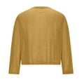 thumbnail image 3 of Vinsonshop Women's Sheer Mesh Crop Shrug long Sleeve Sequin Bolero Glitter Lightweight Cardigan Jacket Yellow L, 3 of 4