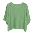 thumbnail image 5 of XDIAHBPL Womens Tops T Shirts For Women Casual Fashion Green Summer Crewneck Batwing Half Sleeve Tee Loose Basic, 5 of 6