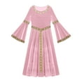 thumbnail image 3 of TiaoBug Robe Longue à Manches Évasées pour Filles Enfants, Robe de Princesse Médiévale, Robes Maxi Renaissance, Robes de Bal, Rose 12, 3 of 7