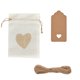 thumbnail image 1 of Juego de 25 bolsas de lino con forma de corazón para regalo de boda, embalaje para guardar joyas, 1 of 2