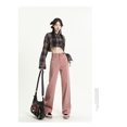 thumbnail image 1 of Pantalones vaqueros de estilo Y2K para mujer, pantalón de cintura alta, doble botonadura, color rosa, con bordes sin rematar, piernas anchas, diseño elástico a la moda, 1 of 5