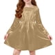 thumbnail image 2 of Vestido de fiesta plisado brillante de manga larga para niños, 2 of 9