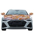 thumbnail image 2 of Yuyamidu Hippie Flower Hood Covers for Cars Sedans Floral Auto Rearview Protection Cover 1 Car Front Hood Cover Protector with 2 Side Mirror Wrap Car Exterior Accessory, 2 of 7