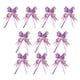 thumbnail image 1 of 10 piezas de decoración de tirador de lazo, artesanías de embalaje festivo, flores ligeras impresas a mano, regalos para eventos, accesorios de Kits de decoración para fiestas Púrpura claro dorado Wosthever HA063762-15, 1 of 6