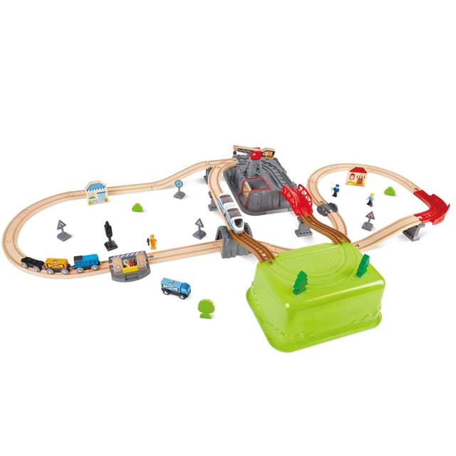 Train Set Toy Hape Railway Bucket Builder, 50 piezas, para niños