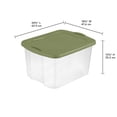 thumbnail image 2 of Sterilite Bac "EZ Carry" de 66 L, Bac de rangement transparent avec couvercle vert et poignées intégrées, 6 PK, 2 of 9