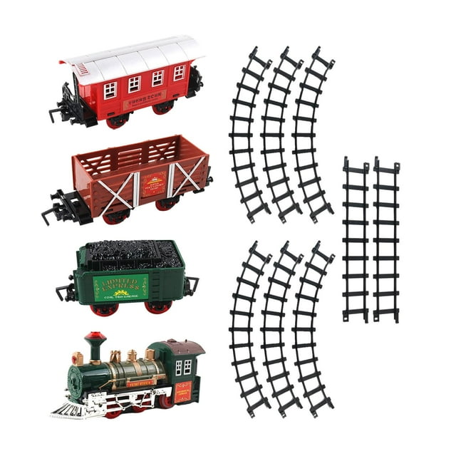 Juguetes de tren eléctrico,Juegos de trenes eléctricos para niños y niñas Locomotora,Navidad Trenes Juguetes Vagones De Pasajeros,Set de Tren con Vías Sonidos de Luz Regalo de