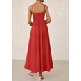 thumbnail image 2 of Vestido largo PRETTYGARDEN para mujer, estampado, verano 2025, rojo, 2 of 9
