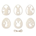 thumbnail image 2 of Easter Wooden Bunny Eggs Crafts Hanging Decorations, hanging wood eggs, DIY wood craft, holiday party decor, Easter egg decorations, Easter home decor, foldable hanging set, wooden eggs set,, 2 of 6