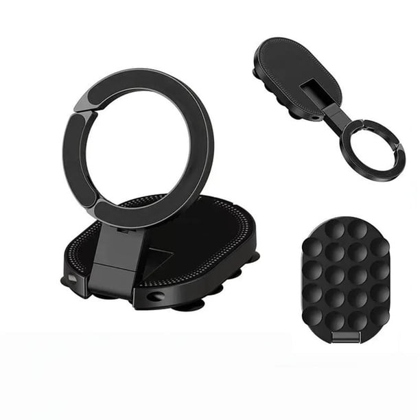 CaiYueKe Magnetic Phone Stand Foldable Rotating 360 Degrees, 3-in-1 Multi-Function Adhesive Suction Cup Holder for Desk Car Dashboard, Portable Hands Free Mount for Video Calls Watching Movies