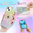 thumbnail image 4 of Designed for iPhone 13/iPhone 14 Phone Case Fluorescent Iridescent 3D Pleats Design Full Body Protective Cell Phone Cover for iPhone 13/iPhone 14 6.1 inch for Women Girls-Laser Clear, 4 of 12