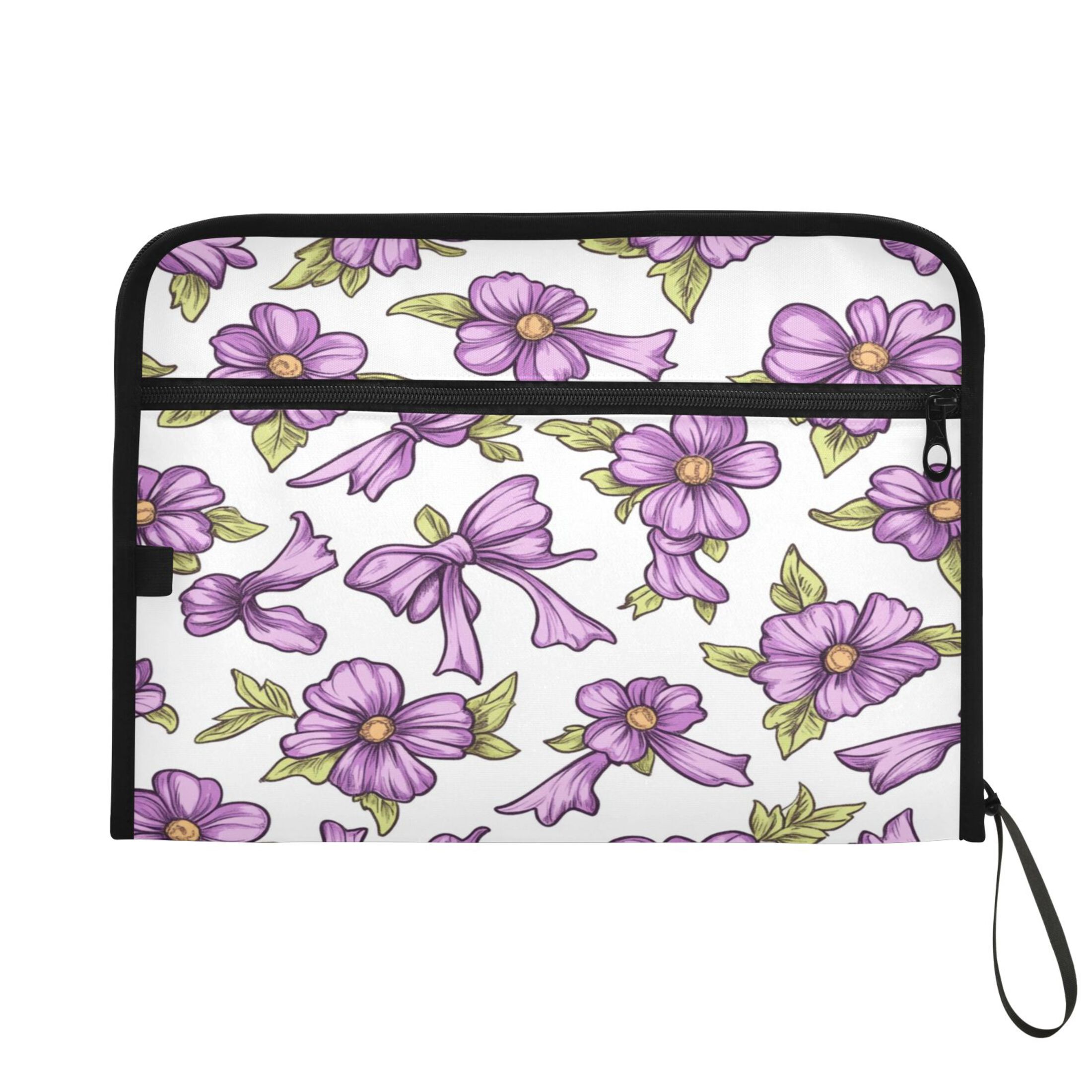 WOBOGO Lavender Flowers Pattern Expanding File Folder Letter Size Accordion Filing Organizer 13 Pocket Separate Organ Pocket