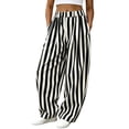 thumbnail image 2 of Cfrylhy Womens Striped Jeans Wide Leg Baggy Denim Pants Trendy Casual Trousers with Pockets, 2 of 7