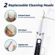 Plaque Remover for Teeth, Tooth Scraper Polisher, Ultrasonic Tooth Cleaner Dental Tartar Calculus Remover with LED Light Teeth / 5 Adjustable Modes ,Cleaning Kit Safe for Adult Kids (White)