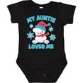 thumbnail image 3 of Inktastic Polar Bear My Auntie Loves Me in Santa Hat with Snowflakes Boys or Girls Baby Bodysuit, 3 of 5