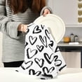 thumbnail image 4 of Dreamtimes Black and White Heart Kitchen Towels 4 Pcs Dish Towels Dishcloth Tea Towel 28x18 Inch, 4 of 5