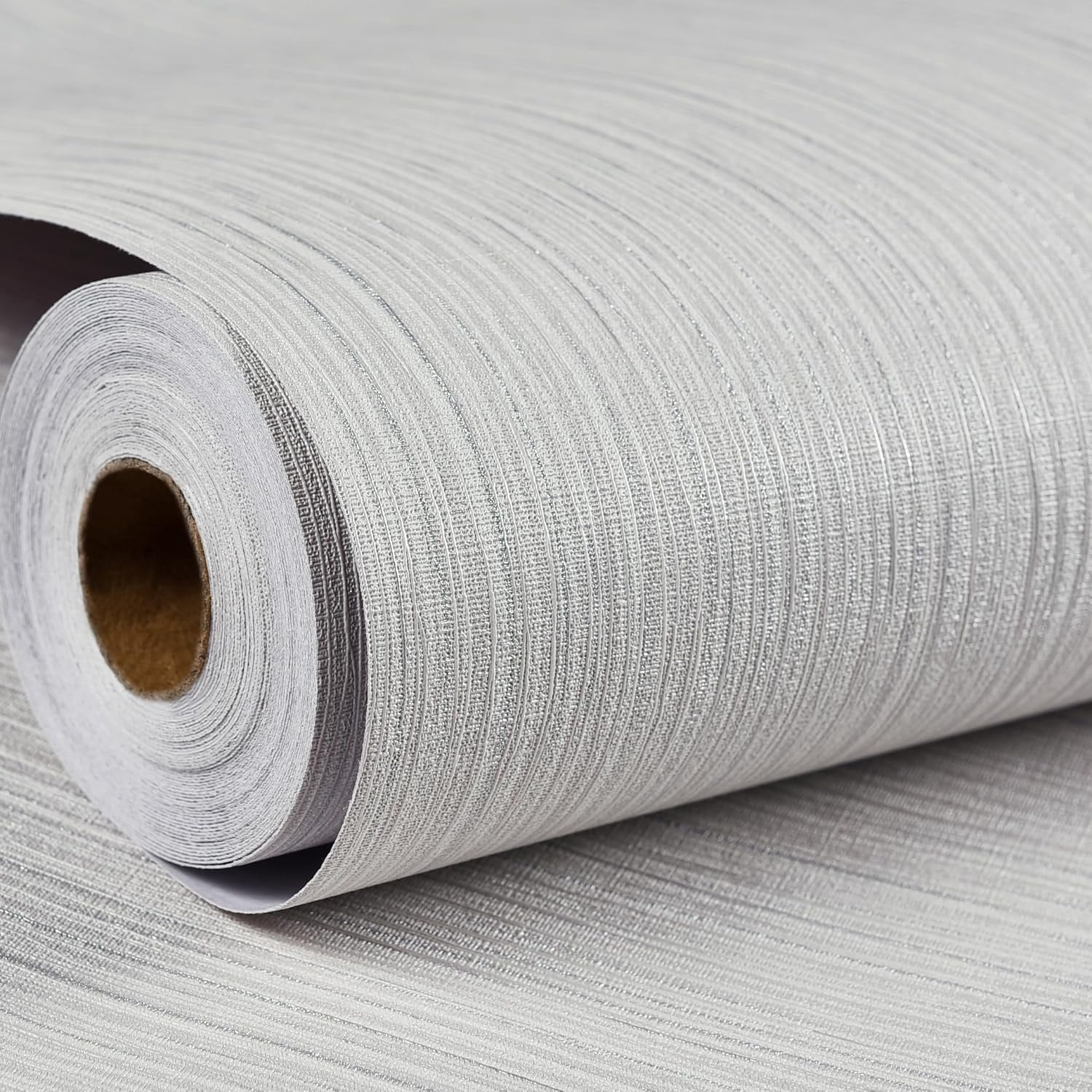 Grasscloth Wallpaper Textured 24in X 393in Fabric Contact Paper Wall Paper Textured Linen Peel and Stick Self-Adhesive Thick Vinyl Embossed Film Wallpaper (Beige Grey)