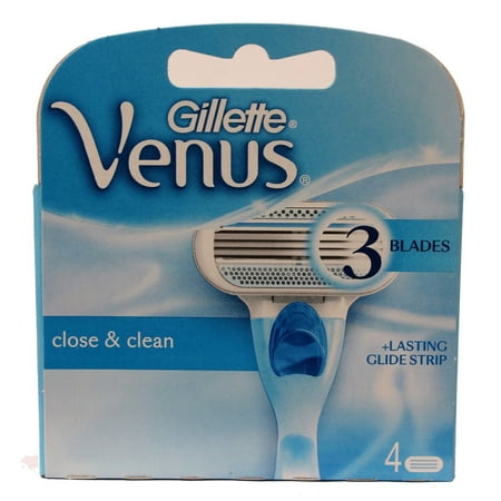 4 Gillette Venus Refill Razor Cartridges Blades for Women with Aloe Glide Strip