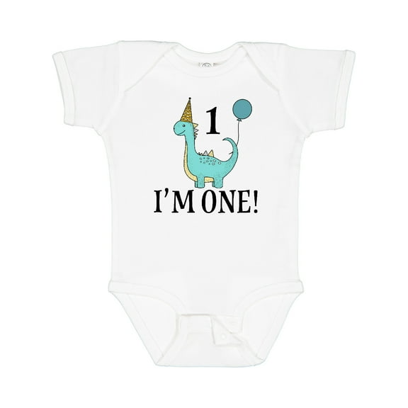 Inktastic First Birthday Dinosaur Party 1 Year Old Boys or Girls Baby Bodysuit