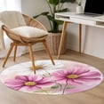 thumbnail image 5 of Spring Cosmos Round Area&nbsp;Rug 4ft Pink Flower Non-Slip&nbsp;Washable Circle Rugs Soft Felt Indoor Floor Mat for Bedroom Kitchen Living Room Bathroom, 5 of 9