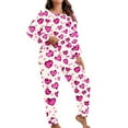 thumbnail image 4 of FDGIU Women Plus Size Valentine Pajamas Set - Long Sleeve 2 Piece Sleepwear Holiday Pj’s Loungewear Set, 4 of 6