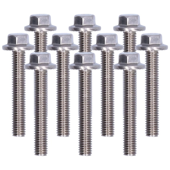304 Stainless Steel Hex Bolts, Flanged Head, M5, 10/12/16/20/25/30/35/40mm Length, 10,Pack