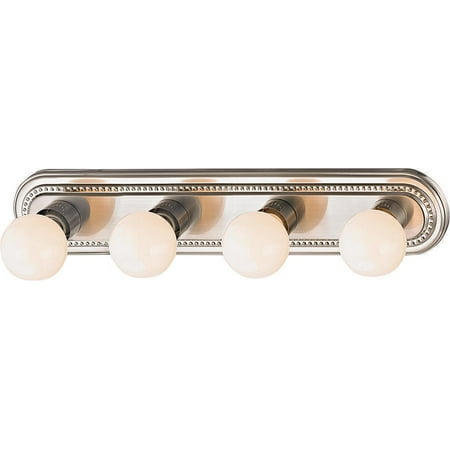 Boston Harbor Dimmable Vanity Light Fixture, (4) 100 W, Medium, Type G Lamp, Brushed Nickel
