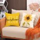 thumbnail image 3 of Juego de fundas de almohada de lino decorativo con forma de girasol, 45 x 45 cm, 3 of 3
