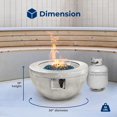 thumbnail image 2 of Outdoor Propane Fire Pit Table - CSA/ETL Certified Safe 40,000 Pulse Ignition Weatherproof Round Propane Gas Fire Table - Adjustable Flame, Thermocouple - PVC Cover, Lava Rock - SereneLife SLNFBAL7, 2 of 7