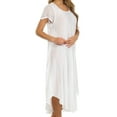 thumbnail image 4 of Sakkas Everyday Essentials Cap Sleeve Caftan Dress / Cover Up - White - One Size, 4 of 6